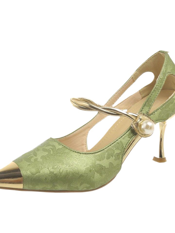 New Chinese-style Pointed-toe High-heeled Shoes, 2025 Summer New Model, With A Slim Heel, Elegant And Sophisticated,_vogvips.com