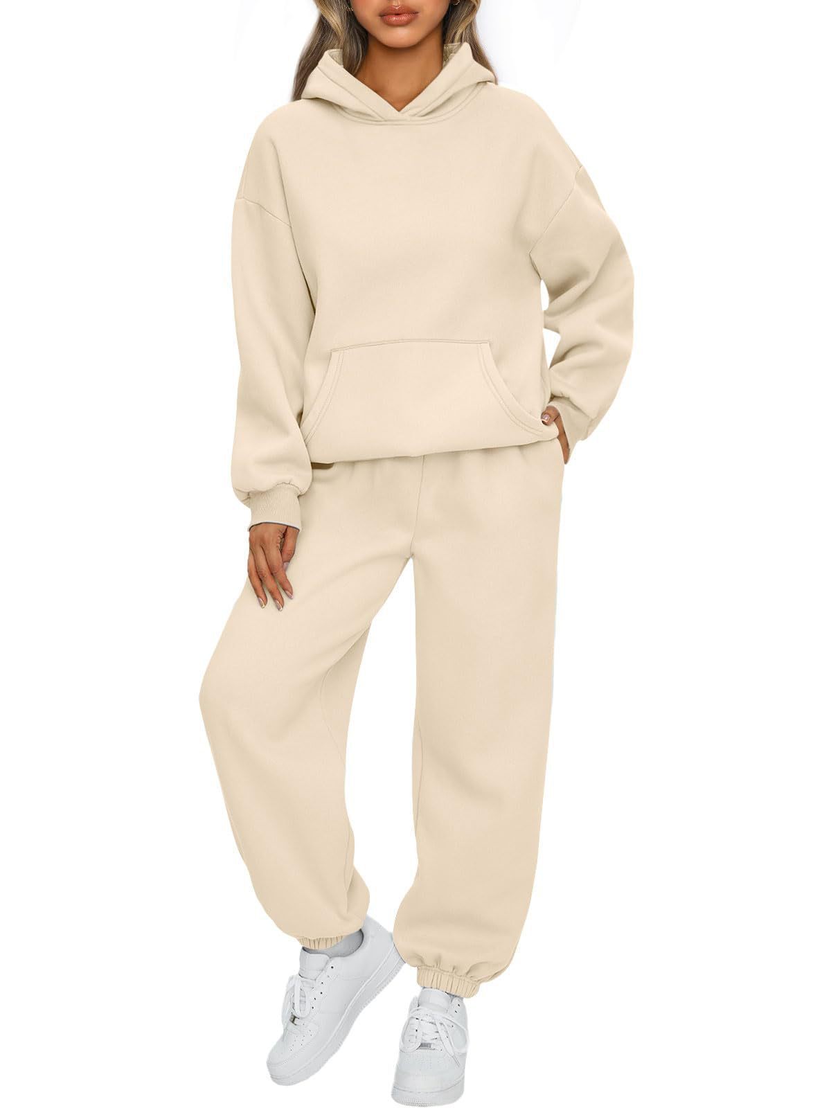 ActiveGo European And American Autumn Winter Women's Two-Piece Hoodie Loose Casual Long Pants Sportswear Set In Stock_desvips.com