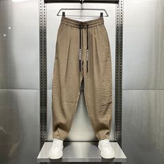2025夏の新型綿麻超薄型通気性のあるカジュアルパンツ男性のファッションがゆったりしています。