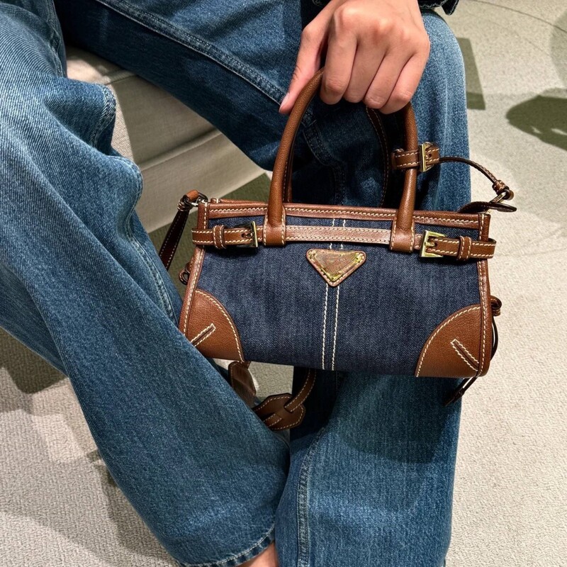 Pula's New Bonnie Denim Baguette Bag 26 Spring and Summer High-End Shoulder Crossbody Bag Fashionable Armpit Bag for Women