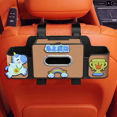 Car tissue box/set, box - immediate-success-4-in-1-seat-storage-box-4th-generation-brown