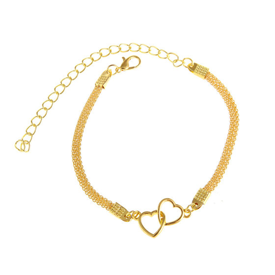 European and American Cross-border AliExpress Explosive Anklet Fashion Flat Chain Two Love Ankle Chain Beach Anklet