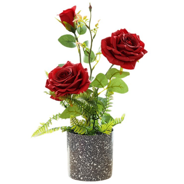 Flor Artificial estilo rural Rosa bonsai flor artificial decoración interior suministro directo de fábrica entrega de una pieza simulación de planta verde image 7