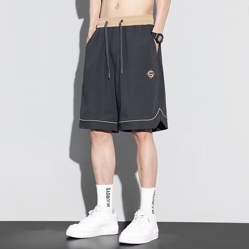 Men's Summer Thin Ice Silk Casual Versatile Basketball Sports Shorts Loose Work Pants Five-Finger Shorts