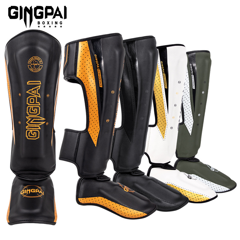 Professional Free Fight Leggings with Instep Sanda Boxing Fighting Taekwondo Protectors Adult Children Shin Leggings