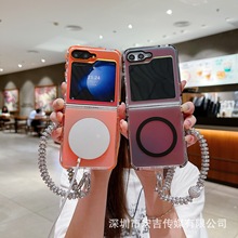 适用三星z flip7磁吸折叠屏手机壳双色讯彩变色龙FLIP6防摔保护套