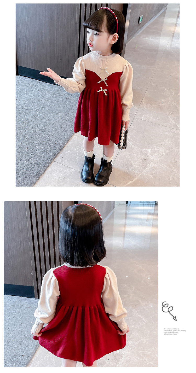 2024 Girls' New Dress Skirt Korean Edition Princess Artist Hat Knitted Thread Baby Children_voghion.com