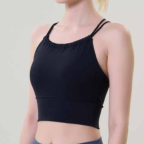 New Product High-End Leica Sexy Cross Back Sports Bra for Women One-Piece Nubra Lulu Yoga Backless Bra
