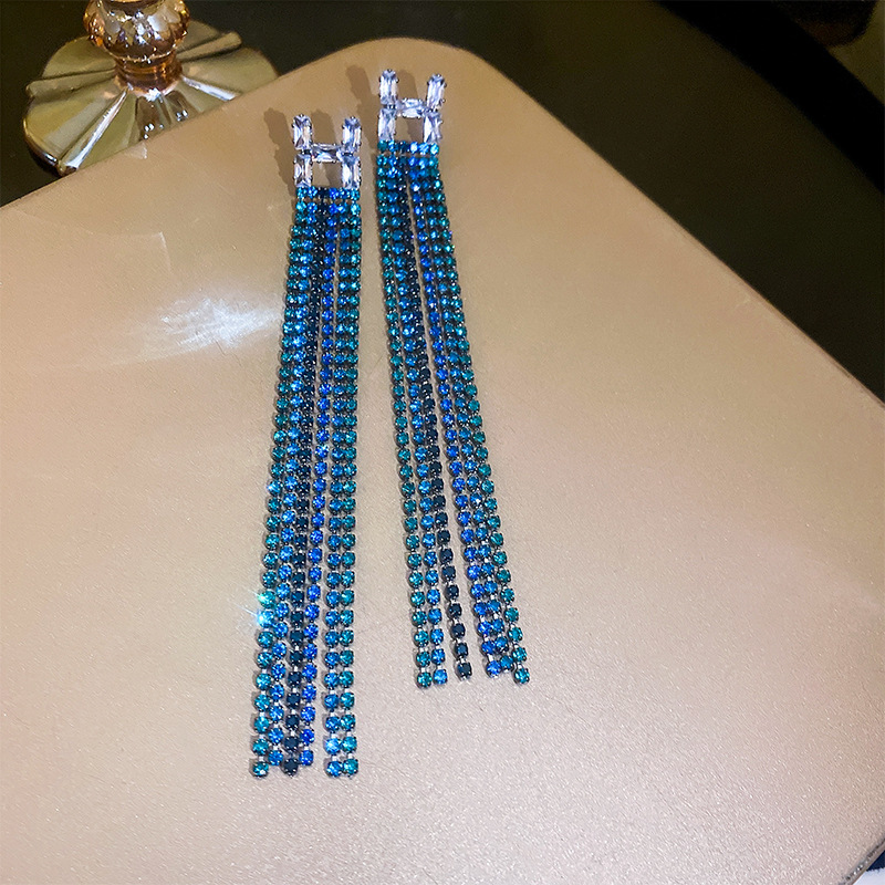 Fashion Tassel Metal Plating Artificial Rhinestones Womenu0027S Earrings 1 Pair