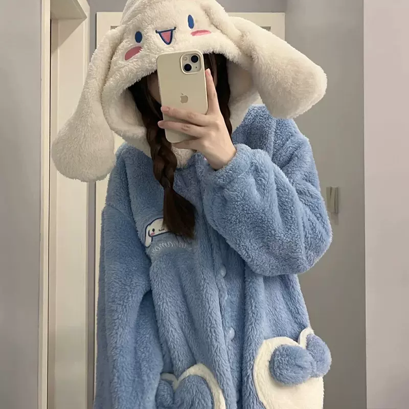 特价！！可爱玉桂狗加厚珊瑚绒睡衣女2025年新款秋冬季法兰绒睡袍