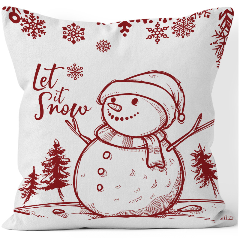 Cute Christmas Tree Snowman Short Plush Pillow Cases display picture 3