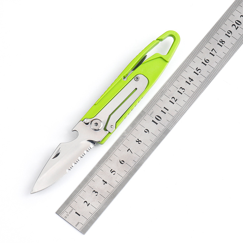 多能钥匙扣不锈钢折叠刀 野营生存刀具 创意迷你开瓶器割绳刀