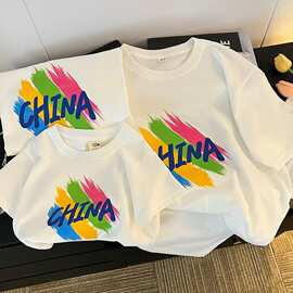 现货秒发2026夏高级感短袖夏装亲子装一家三口母女款亲子装
