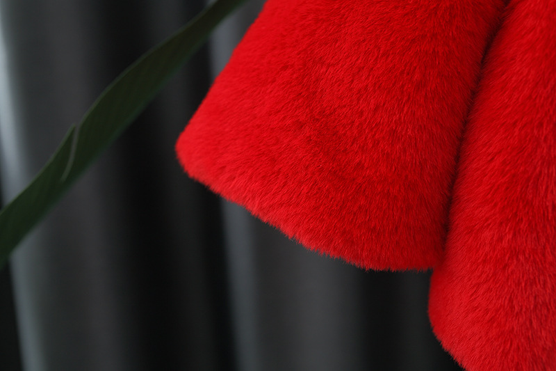 Autumn and winter new children's clothing solid color rabbit with black bow fur lapel, girls' shawl_voghion.com