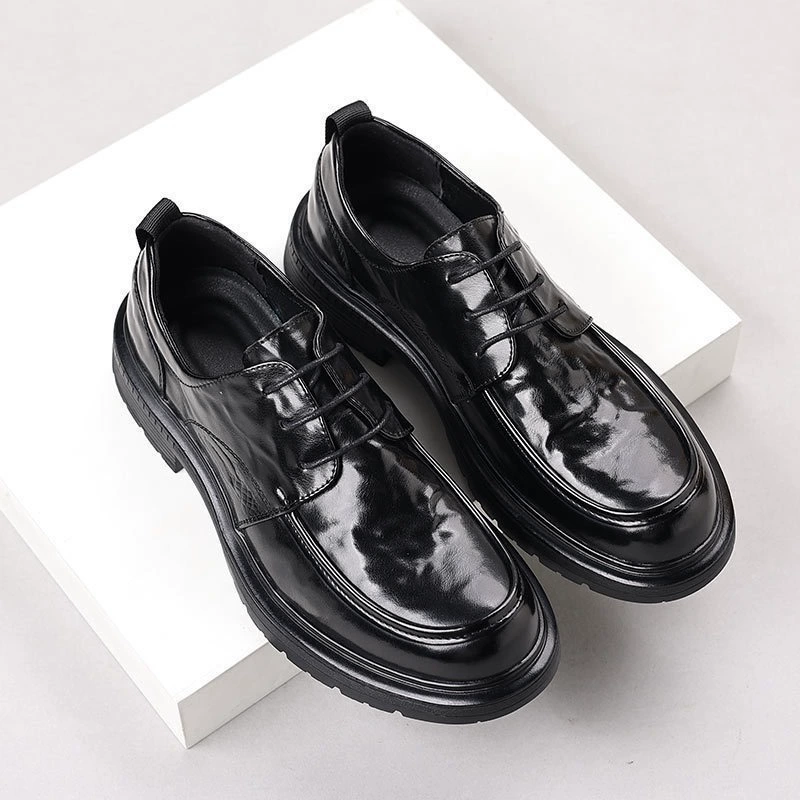 Мужские кожаные туфли 2025 новые классические мужские кожаные туфли на шнуровке для бизнеса повседневные универсальные туфли для жениха на свадьбу
