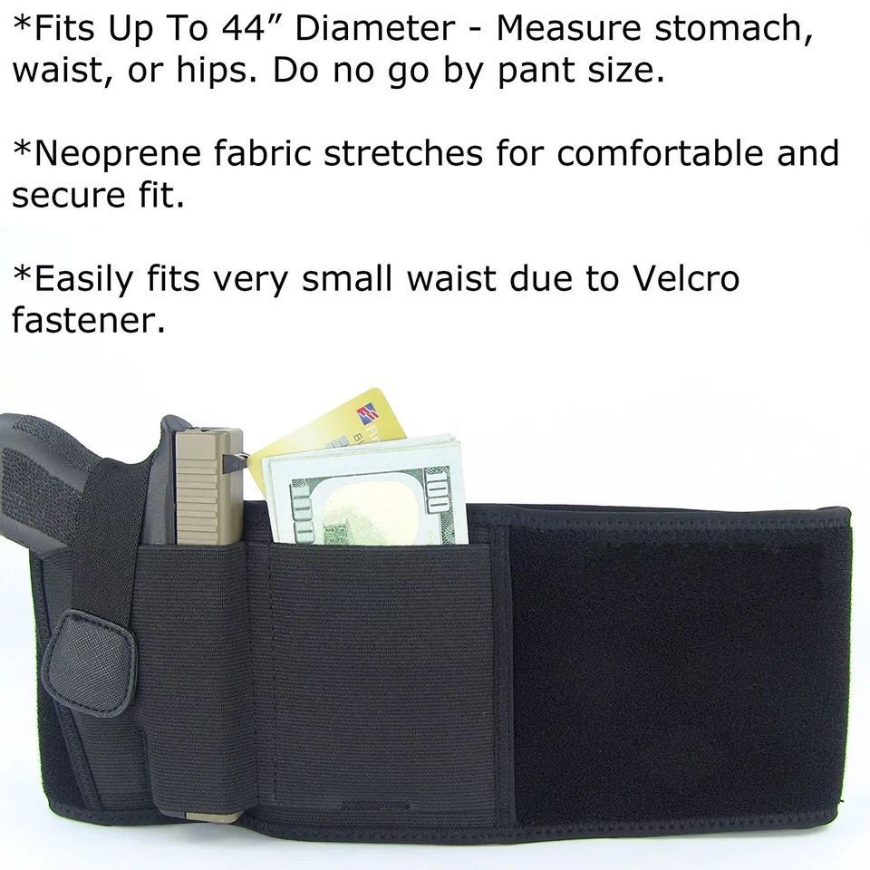 Neoprene Tactical Gun Holster Waist Hidden Diving Material Waist Cover Left And Right Hand Outdoor Belt Invisible Belt