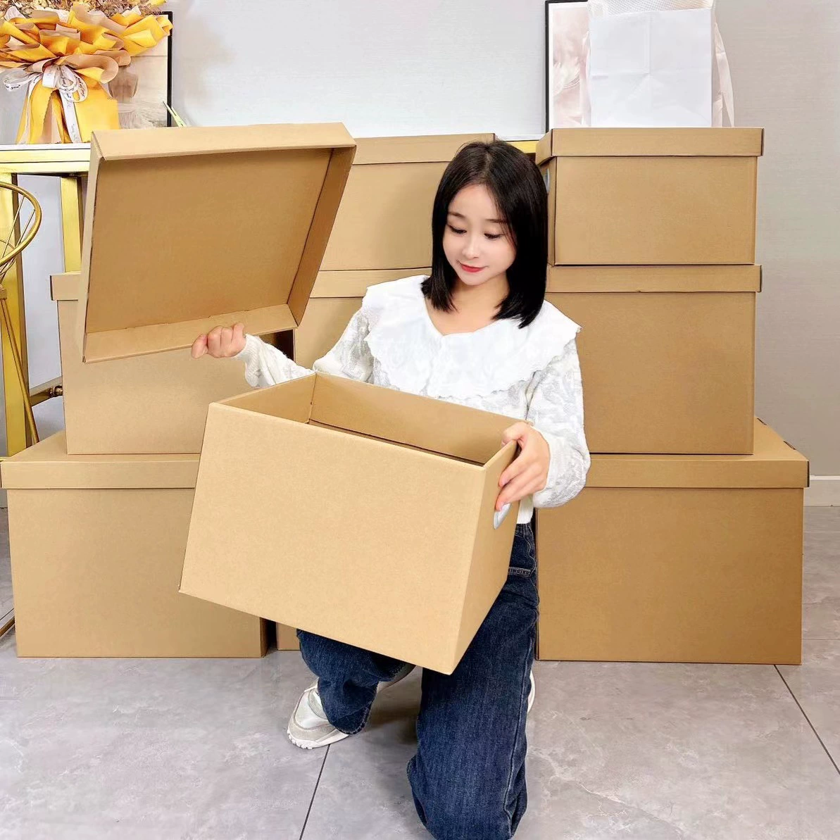 梦箱家 Leather storage box, sweater for bedroom, foldable folding paper