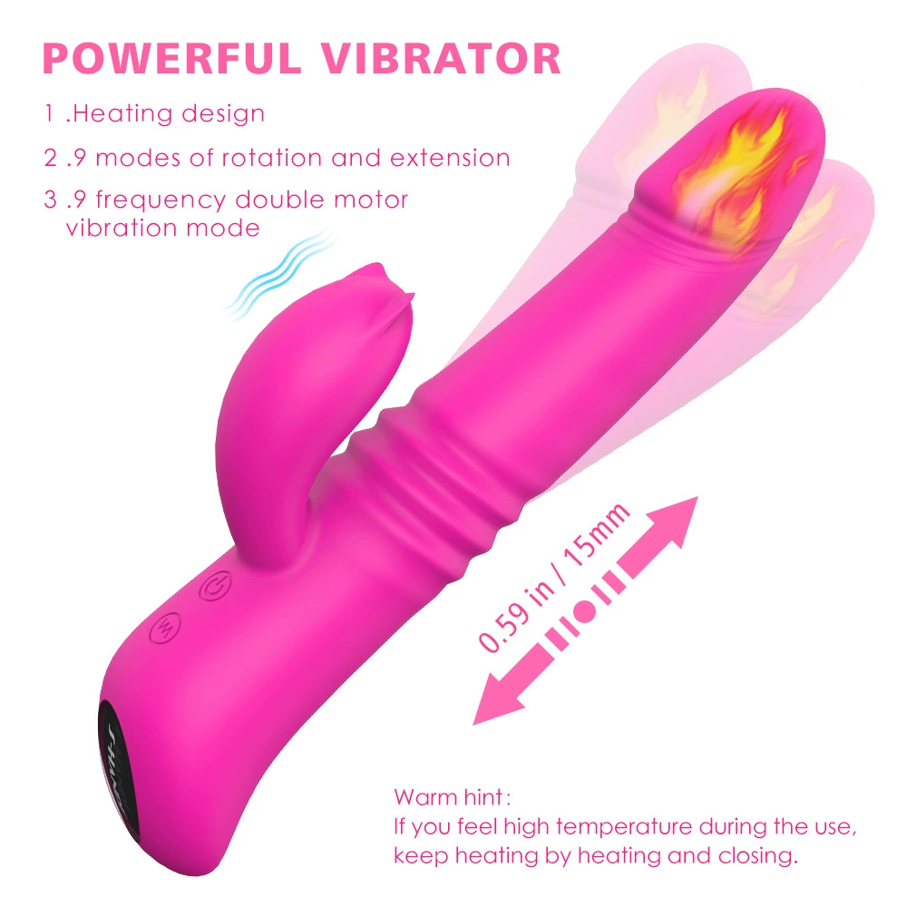 Telescopic Heated Vibrator, Strong Vibration, Telescopic & Heating Function, Multiple Colors