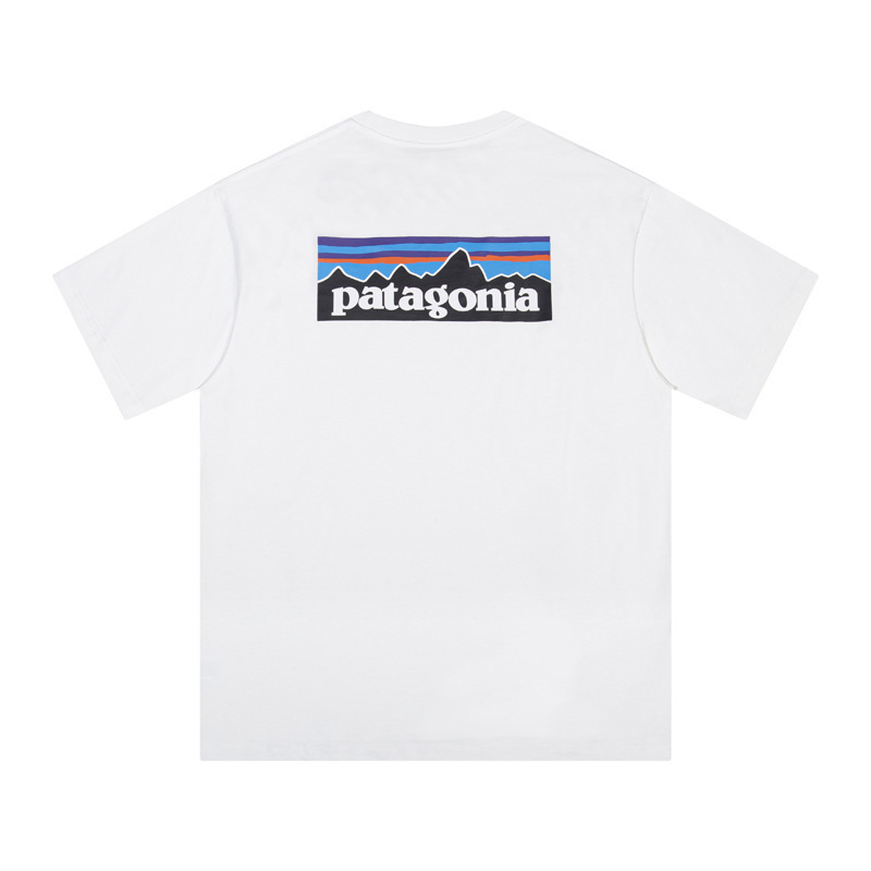 Cross-Border 26 Summer Patagonia Mountain Peak Printed Short-Sleeved Casual Loose Outdoor Round Neck T-Shirt for Men and Women