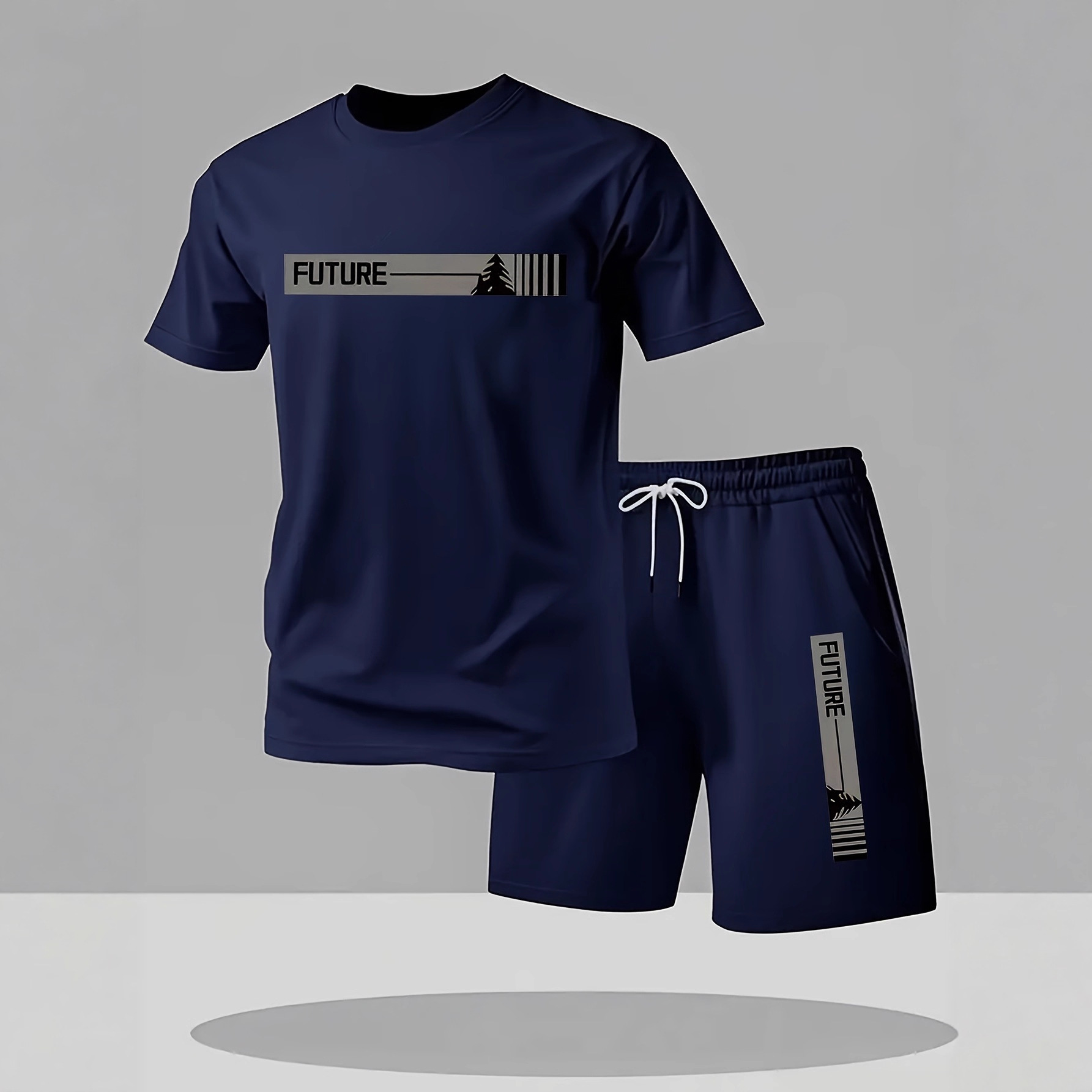Men's Casual Sports T-Shirt Set Quick Drying Breathable Polyester Mesh Sweat Wicking Comfortable Soft Short Sleeve_viptrois.com