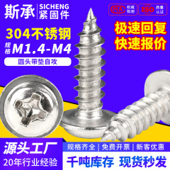 304pwaステンレス製ワッシャー付きタッピングねじクロス穴付介丸頭ねじなべタッピングm1.4 ~ M 5
