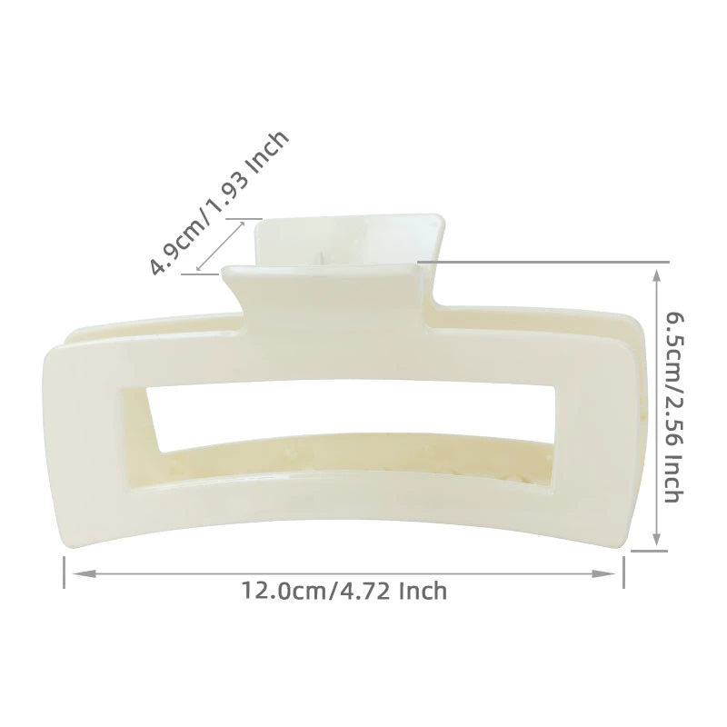 Hair Claw Clip (Summer) Rectangular Claw Hairgrip, Multi-Color, 8 cm Compact