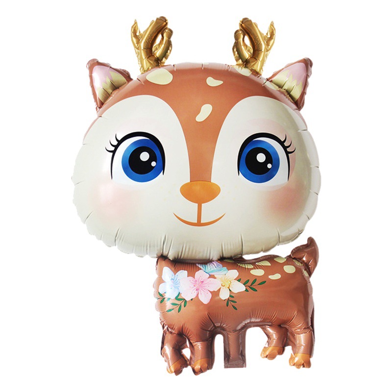 Nuevo bosque ciervos globo película de aluminio globo dibujos animados Sika ciervos forma globo niños fiesta diseño Sendi ciervos