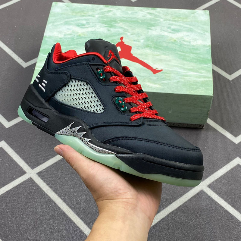 Pure Original Qiao 5 Guanxi Chinese Jade Basketball Shoes Mesh Luminous Two or Three Sneakers Casual Sneakers 3m Silk Sneakers