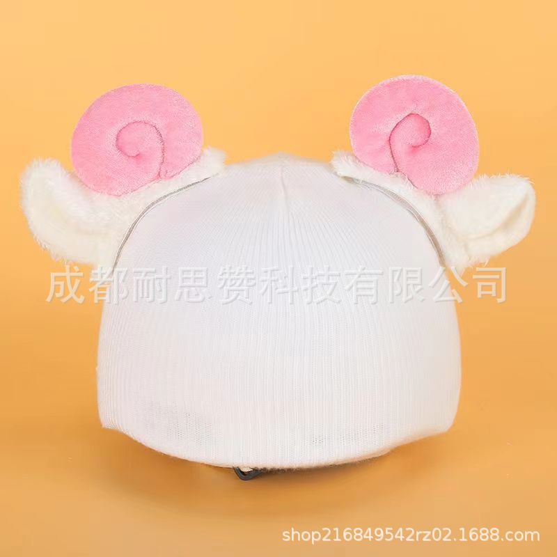 Cubierta de casco de esquí de dibujos animados lindo personalidad cálida placa única cubierta de casco de doble placa bicicleta muñeca cubierta decorativa a prueba de viento