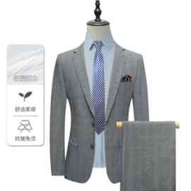 英伦西装套装男士西装韩版时尚简约修身大牌格纹优雅中青年西服