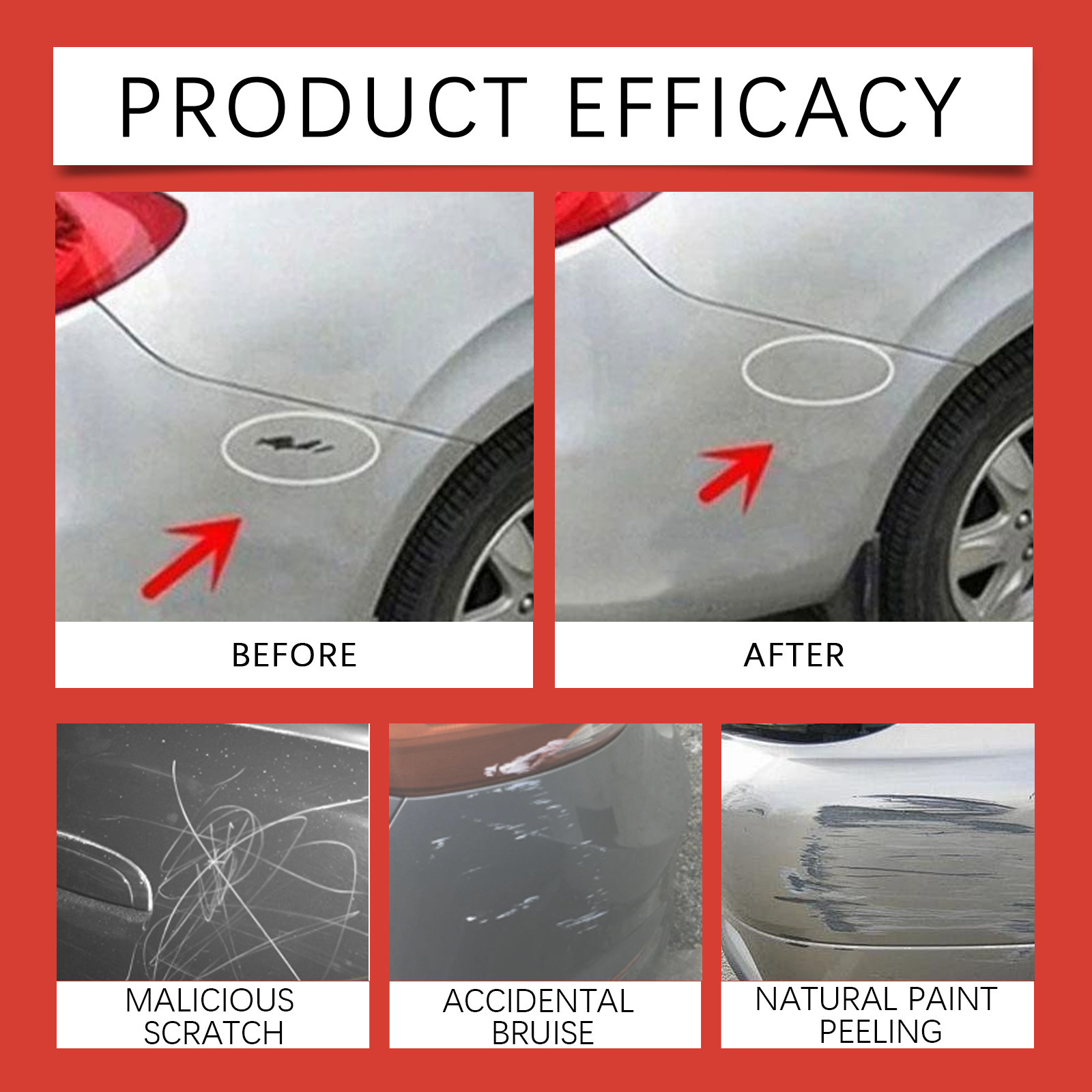 Homonth Car Scratch Care Pen Covers Minor Scratches, Conveniently Cleans Car Scratches and Stains, and Refinishes Them