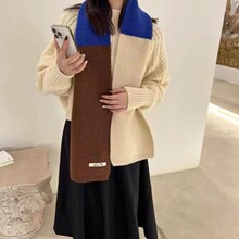 围巾女冬季高级感仿羊绒围巾围脖针织加绒加厚百搭护颈披肩批发