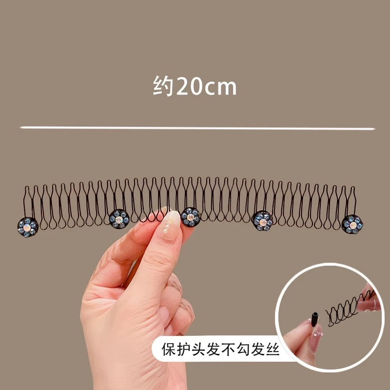 Hair comb clip long decorative comb, anti-breakage styling with pearl & floral accents