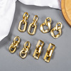 Golden acrylic fashionable trend metal chain, earrings, European style, simple and elegant design