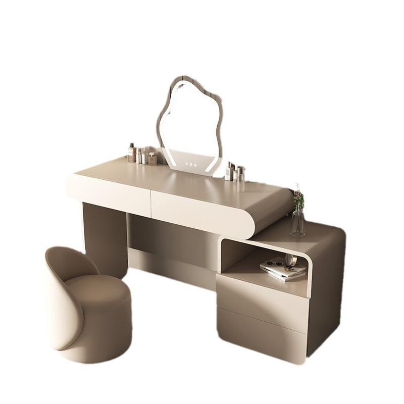 Simple y moderno lujo ligero armario de almacenamiento de la mesa de maquillaje en el dormitorio pequeño tipo de casa mesa de maquillaje de la mesa de maquillaje retráctil