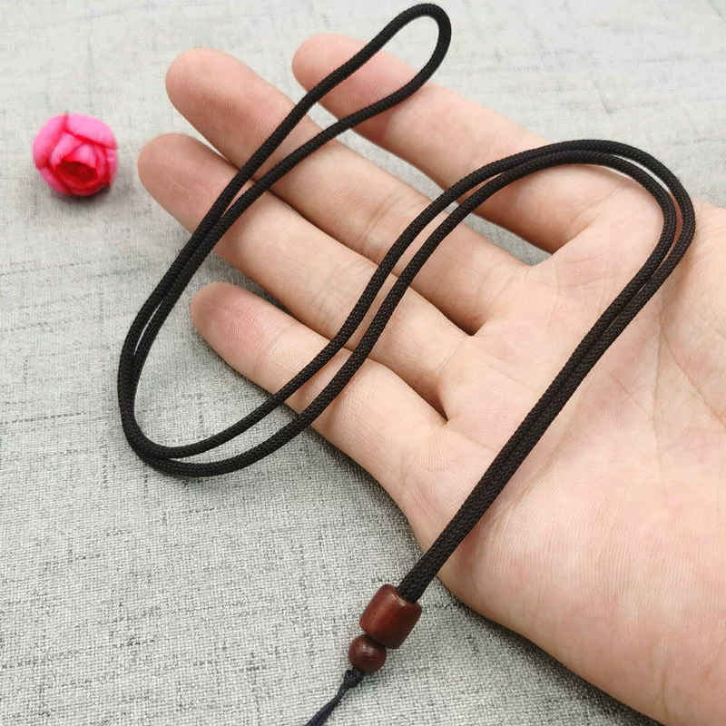 Necklace cord, pendant, emerald woven strap wax agate, sweater