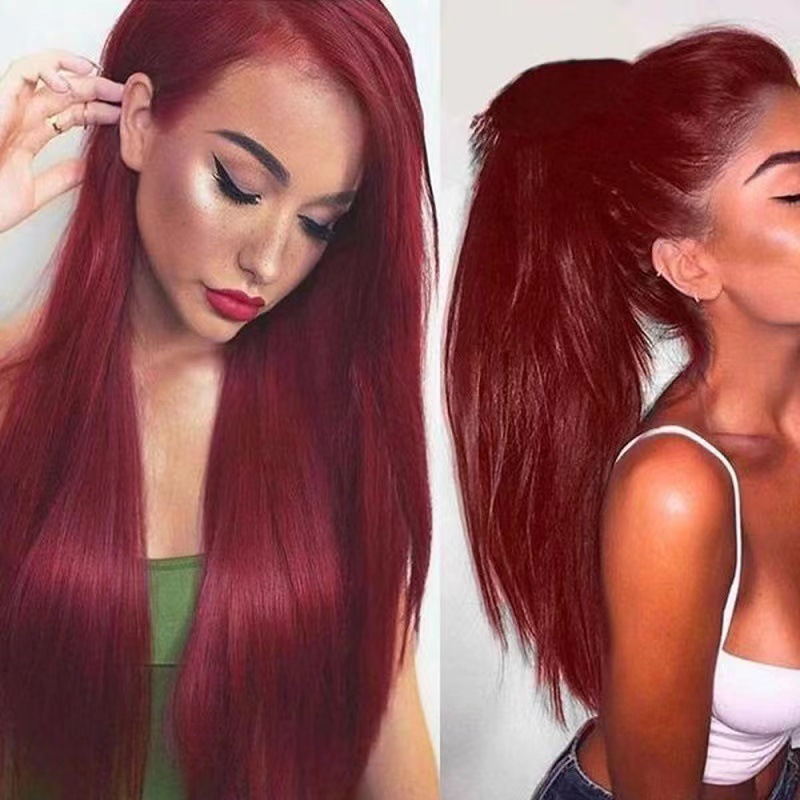 Parrucca lace wig lunga liscia sintetica clip-in per uso quotidiano_voghion.com