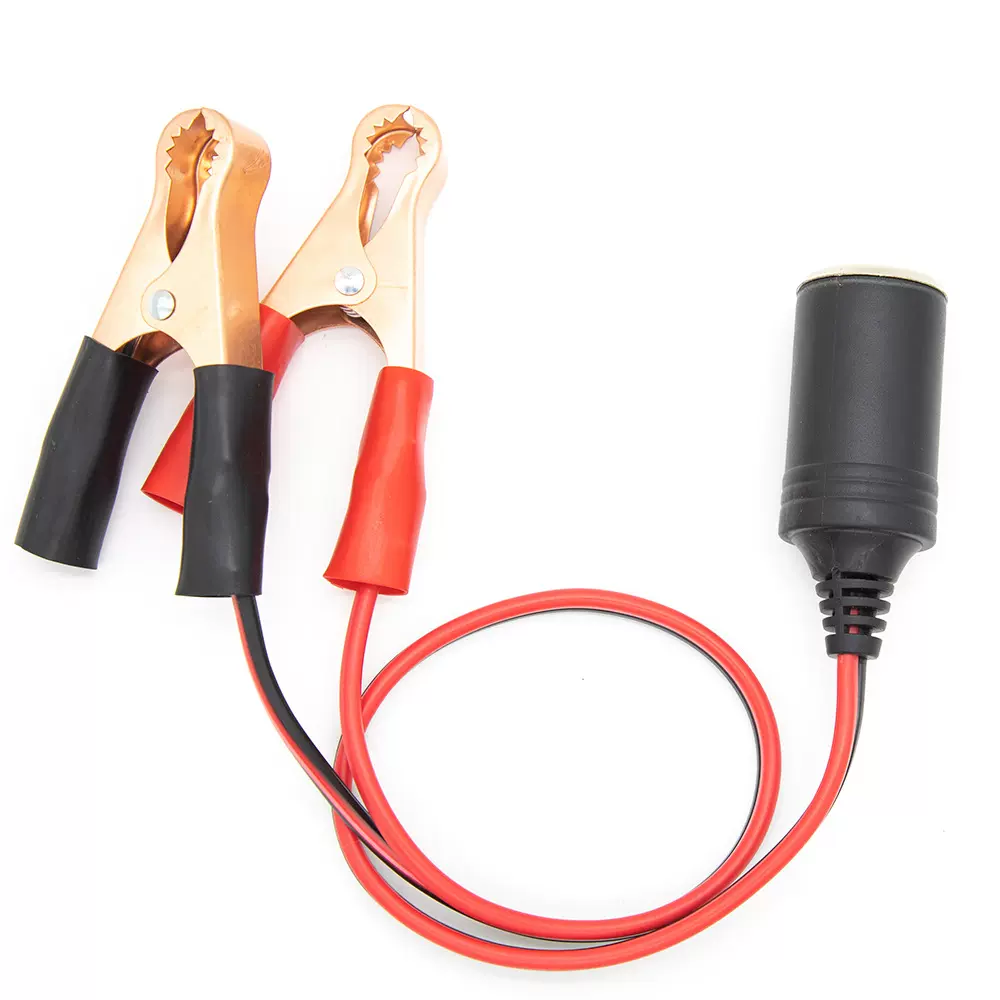 车充母座转鳄鱼夹线带鳄鱼夹点烟器插座线车充母座带电瓶夹