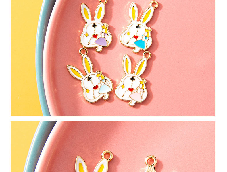 10 PCS/Package Alloy Rabbit Cartoon Character Pendant Cute display picture 1