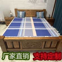 北方老榆木实木床中式雕花床卯榫双人床主卧现代简约中式床
