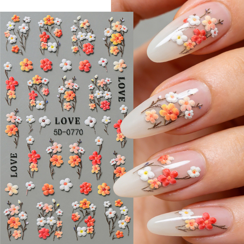 Spring Artificial Flower Embossed Nail Art Stickers Colorful Small Flowers 3D Adhesive Self-Adhesive Nail Decoration Nail Stickers Spring Artificial Flower Embossed Nail Art Stickers Colorful Small Flowers 3D Adhesive Self-Adhesive Nail Decoration Nail Stickers