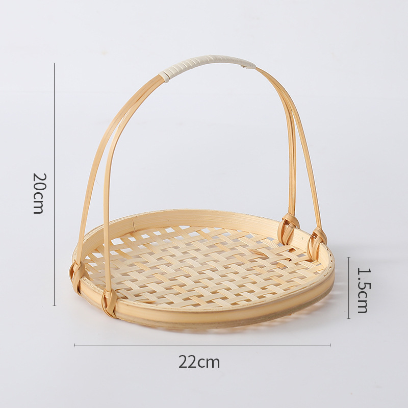 Snacks Cesta de papas fritas azules Cesta de bambú Cesta de dim sum chino Bandeja de bambú Plato frito Plato frito Festival del Medio Otoño Cesta decorativa al por mayor