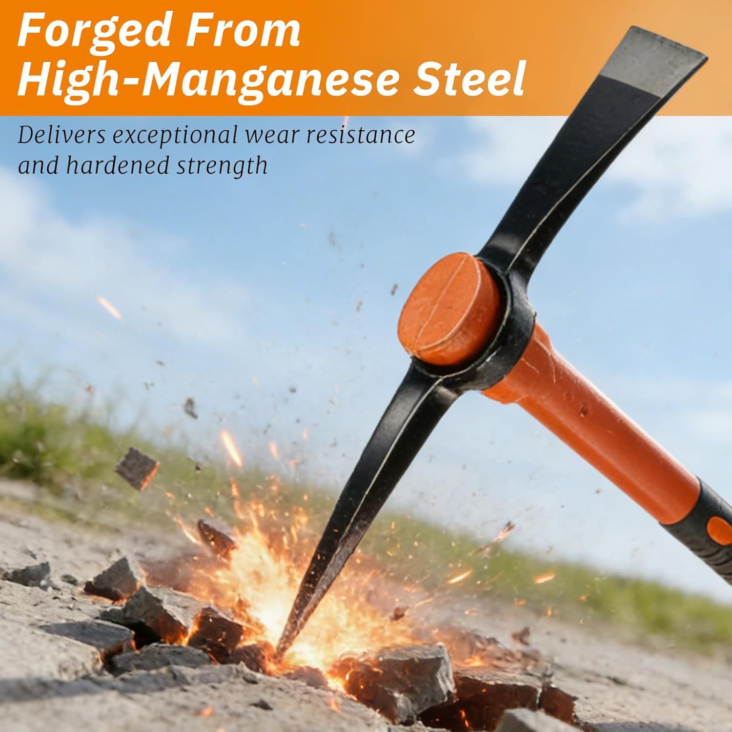 出口消防镐大号洋镐十字镐尖头扁头消防器材破拆钢镐刨地羊角锄镐