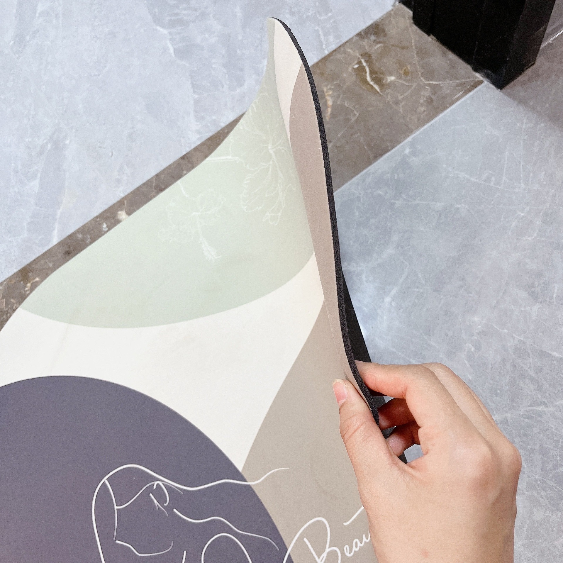 Nórdico simple diatomea barro suave baño Baño absorbente de secado rápido pie estera de piso oval estera puerta de entrada