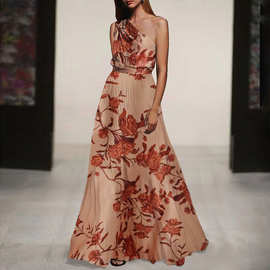 Bohemian Fashion Show Design波西米亚秀场古香气质斜肩大摆长裙