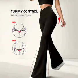 B 62801 Flared Yoga Pants for Women 修身喇叭瑜伽裤 跨境