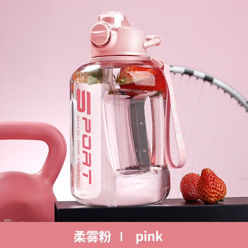Botella de agua de gran capacidad, tipo cubo, para exteriores, de plástico, para fitness, deportes, con pajita, venta al por mayor image 10