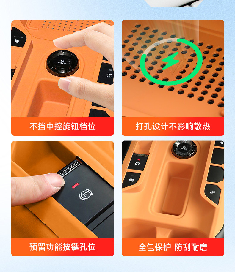Haval Menglong PLUS central console gear shift silicone pad storage box full-cover wireless charging protective case car interior accessories