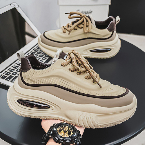 Men's 2025 Spring New Fashion Trend Sports Casual Shoes, Unisex Versatile Thick Sole Height Increase Durable Dad Shoes