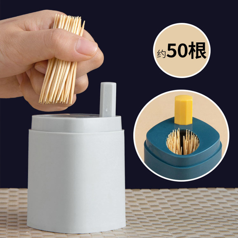 Nueva caja de palillo de dientes tipo de prensa automática emergente titular de palillo de dientes Logotipo de impresión creativa caja de palillo de dientes portátil ventas directas de la fábrica